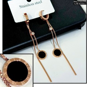 Сережки мед.сталь24К 10544 (9.3см)